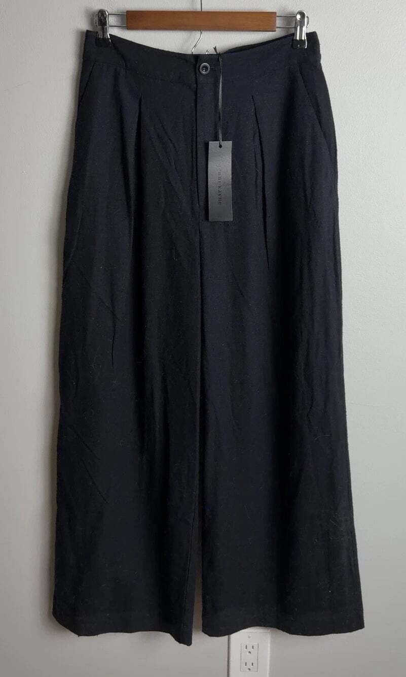 NWT Jenni Kayne Relaxed Trouser Textured Black Size 8 Wide Leg Women’s